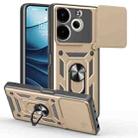 For Tecno Pova 6 Neo 4G Sliding Camera Cover Design TPU+PC Phone Case(Gold) - 1