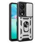 For Honor X7b Sliding Camera Cover Design TPU+PC Phone Case(Silver) - 1