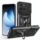 For Honor X8c 4G Sliding Camera Cover Design TPU+PC Phone Case(Black) - 1
