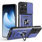 For Honor X8c 4G Sliding Camera Cover Design TPU+PC Phone Case(Blue) - 1