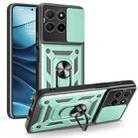 For Honor X5b Plus Sliding Camera Cover Design TPU+PC Phone Case(Green) - 1