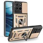 For Honor X5b Plus Sliding Camera Cover Design TPU+PC Phone Case(Gold) - 1