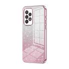 For Samsung Galaxy A33 5G Gradient Glitter Powder Electroplated Phone Case(Pink) - 1