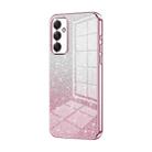 For Samsung Galaxy A34 5G Gradient Glitter Powder Electroplated Phone Case(Pink) - 1