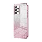 For Samsung Galaxy A52 5G Gradient Glitter Powder Electroplated Phone Case(Pink) - 1