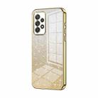 For Samsung Galaxy A52 5G Gradient Glitter Powder Electroplated Phone Case(Gold) - 1