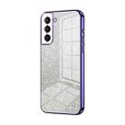 For Samsung Galaxy S21 5G Gradient Glitter Powder Electroplated Phone Case(Purple) - 1