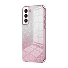 For Samsung Galaxy S21 5G Gradient Glitter Powder Electroplated Phone Case(Pink) - 1