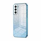 For Samsung Galaxy S21 5G Gradient Glitter Powder Electroplated Phone Case(Blue) - 1