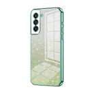 For Samsung Galaxy S21+ 5G Gradient Glitter Powder Electroplated Phone Case(Green) - 1