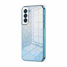 For Samsung Galaxy S21 FE 5G Gradient Glitter Powder Electroplated Phone Case(Blue) - 1