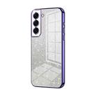 For Samsung Galaxy S22+ 5G Gradient Glitter Powder Electroplated Phone Case(Purple) - 1