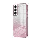 For Samsung Galaxy S22+ 5G Gradient Glitter Powder Electroplated Phone Case(Pink) - 1