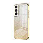 For Samsung Galaxy S22+ 5G Gradient Glitter Powder Electroplated Phone Case(Gold) - 1