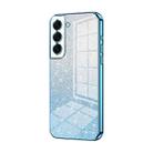 For Samsung Galaxy S22+ 5G Gradient Glitter Powder Electroplated Phone Case(Blue) - 1