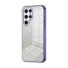 For Samsung Galaxy S22 Ultra 5G Gradient Glitter Powder Electroplated Phone Case(Purple) - 1
