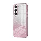 For Samsung Galaxy S23 5G Gradient Glitter Powder Electroplated Phone Case(Pink) - 1