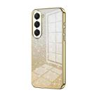 For Samsung Galaxy S23 5G Gradient Glitter Powder Electroplated Phone Case(Gold) - 1