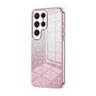 For Samsung Galaxy S23 Ultra 5G Gradient Glitter Powder Electroplated Phone Case(Pink) - 1