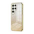 For Samsung Galaxy S23 Ultra 5G Gradient Glitter Powder Electroplated Phone Case(Gold) - 1