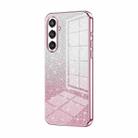 For Samsung Galaxy S23 FE 5G Gradient Glitter Powder Electroplated Phone Case(Pink) - 1