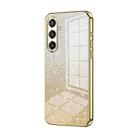 For Samsung Galaxy S23 FE 5G Gradient Glitter Powder Electroplated Phone Case(Gold) - 1