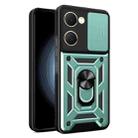 For vivo Y03 Sliding Camera Cover Design TPU+PC Phone Case(Green) - 1