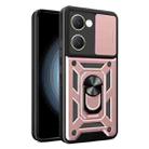 For vivo Y03 Sliding Camera Cover Design TPU+PC Phone Case(Rose Gold) - 1