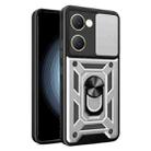 For vivo Y03 Sliding Camera Cover Design TPU+PC Phone Case(Silver) - 1