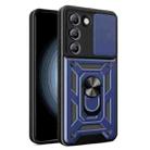 For vivo Y200e 5G Global Sliding Camera Cover Design TPU+PC Phone Case(Blue) - 1