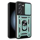 For vivo Y200e 5G Global Sliding Camera Cover Design TPU+PC Phone Case(Green) - 1