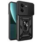 For vivo iQOO Z9x Sliding Camera Cover Design TPU+PC Phone Case(Black) - 1