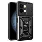 For vivo Y28 4G Sliding Camera Cover Design TPU+PC Phone Case(Black) - 1