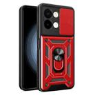 For vivo Y28 4G Sliding Camera Cover Design TPU+PC Phone Case(Red) - 1