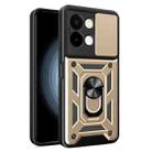 For vivo Y28 4G Sliding Camera Cover Design TPU+PC Phone Case(Gold) - 1