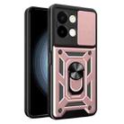 For vivo Y28 4G Sliding Camera Cover Design TPU+PC Phone Case(Rose Gold) - 1