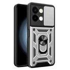 For vivo Y28 4G Sliding Camera Cover Design TPU+PC Phone Case(Silver) - 1