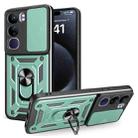 For vivo V40 Lite 5G IDN Sliding Camera Cover Design TPU+PC Phone Case(Green) - 1