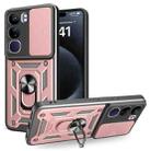 For vivo V40 Lite 5G IDN Sliding Camera Cover Design TPU+PC Phone Case(Rose Gold) - 1