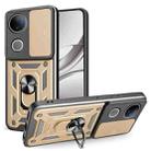 For vivo V50 5G Sliding Camera Cover Design TPU+PC Phone Case(Gold) - 1