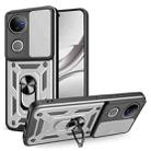 For vivo V50 5G Sliding Camera Cover Design TPU+PC Phone Case(Silver) - 1