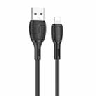 Borofone BX86 Advantage 2.4A USB to 8 Pin Silicone Charging Data Cable, Length:1m(Black) - 1