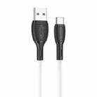 Borofone BX86 Advantage 3A USB to USB-C / Type-C Silicone Charging Data Cable, Length:1m(White) - 1