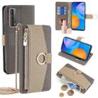 For Huawei P Smart 2021 Crossbody Litchi Texture Leather Phone Case(Grey) - 1