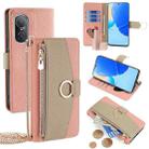 For Huawei nova 9 SE 4G Crossbody Litchi Texture Leather Phone Case(Pink) - 1