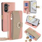 For Huawei nova 10 Pro Crossbody Litchi Texture Leather Phone Case(Pink) - 1