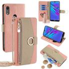 For Huawei Y6 2019 / Y6s 2019 Crossbody Litchi Texture Leather Phone Case(Pink) - 1