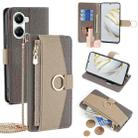 For Huawei nova 10 SE Crossbody Litchi Texture Leather Phone Case(Grey) - 1