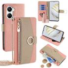 For Huawei nova 10 SE Crossbody Litchi Texture Leather Phone Case(Pink) - 1