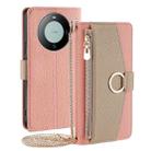 For Huawei Mate 60 Crossbody Litchi Texture Leather Phone Case(Pink) - 1
